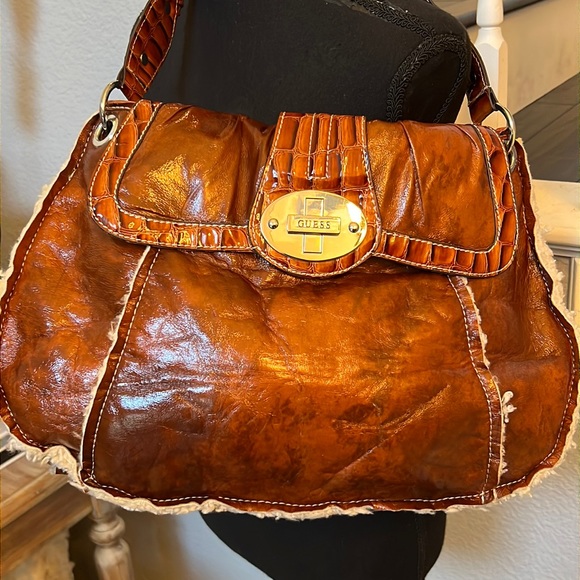 Guess Handbags - Guess Y2K Vintage Faux Fur Leather Bag